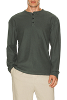 T-shirts Henley Homme Grande Taille Personnalisables avec Logo sur le Devant, Coupe Classique, Couleur Unie, Haute Qualité - 100% Coton Tricoté Écologique