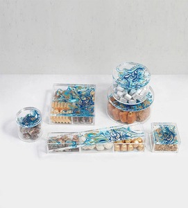 Elegante Caja de Almacenamiento de Cocina de Acrílico con Tapa de Concha Natural de Madreperla, Diseño Decorativo de Lujo - Product Image 1