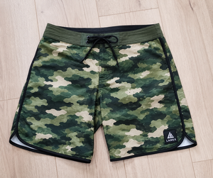 Shorts de bain camouflage vert pour homme, séchage rapide, extensibles, pour le surf, avec logo personnalisé, légers, pour les sports nautiques - Product Image 6