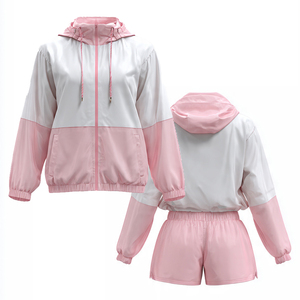 Women's Hooded Windbreaker <b>Jacket</b> Sets <b>Lightweight</b> Waterproof Casual Full Sleeve Rain <b>Jacket</b> Shorts Set <b>Ladies</b> - Product Image 6