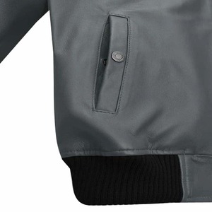 เสื้อแจ็คเก็ตหนังสีเทาเชอร์ปาแบบนุ่มสไตล์ทอม ครูซ - Product Image 2