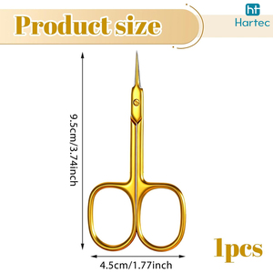 Produit tendance de couleur dorée, outil de soin personnel, ciseaux à cuticules pour couper les peaux mortes, lame droite et tranchante, personnalisation possible. - Product Image 3
