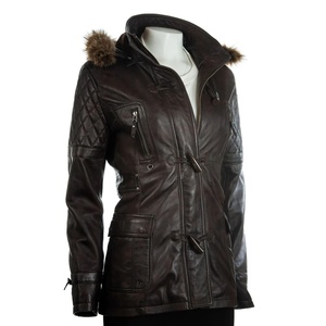 Veste en cuir pour femme, nouveau style |   Meilleures vestes en cuir pour femmes, mode féminine, vêtements d'hiver / Vestes en cuir à manches longues - Product Image 1