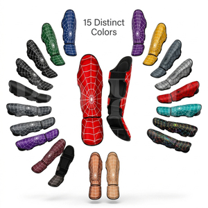 Protège-tibias et protège-jambes de protection intégrale pour l'entraînement et le combat en Taekwondo, arts martiaux, Muay Thai, Kickboxing, avec motif imprimé intégral - Product Image 1