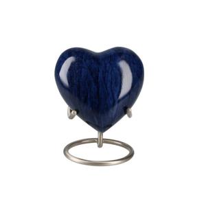 Heart Shape Cremation Urn Blue Color Metal Stand Adult <b>Memorial</b> Ashes Keepsake Small Size Handmade Urns For <b>Memorial</b> <b>Gift</b> Ideas - Product Image 1