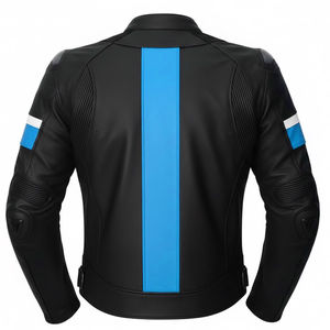 Veste en cuir de moto unisexe de haute qualité, style streetwear, en peau de mouton, logo personnalisé, fermeture éclair, hiver, grande taille - Product Image 2