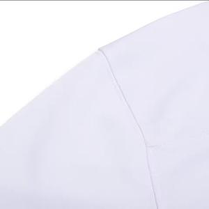 T-shirt blanc à manches courtes pour homme, col rond, avec bordure noire, coupe classique, décontracté, respirant, imprimé par sublimation, en coton tricoté - Product Image 3