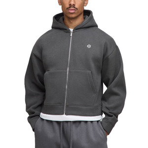 Sweat à capuche zippé en molleton épais pour homme, coupe oversize, style streetwear, OEM, marque privée, vente en gros, faible MOQ - Product Image 1