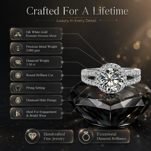 Anillo Solitario con Diamante de Corte Brillante Redondo |   Engaste de Oro Blanco con Puntas |   Joyería Fina de Compromiso con Diamantes Accent para Mujer - Product Image 5
