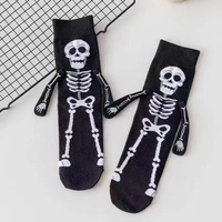 Chaussettes d'Halloween magnétiques personnalisées pour couples, chaussettes assorties à motif citrouille, chaussettes fantaisie pour enfants, adultes, vente en gros, détaillants