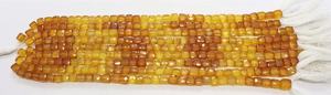 AAA Natural Rare Yellow Calcite Cube <b>Gemstone</b> Beads 5.5-6 MM Yellow Shaded Box Shape 8 Inch Faceted Square Calcite Beads Bulk - Product Image 3