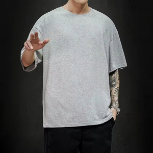 High Quality 230gsm Heavyweight Oversized T-Shirt 100% Cotton Round Neck Short Sleeve Unisex Blank <b>Men's</b> T-shirts - Product Image 3