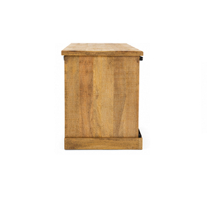 Industrial Style Solid Wood TV Stand with Sliding Doors and Drawers for Home Hotel & Bedroom Use - Product Image 3