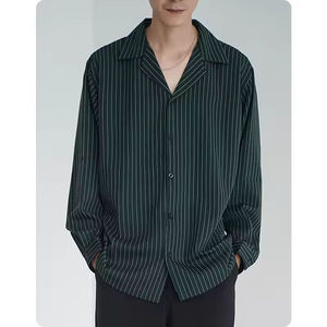 เสื้อเชิ้ตลำลองผู้ชายแบบ OEM สำหรับฤดูใบไม้ผลิและฤดูใบไม้ร่วง |   ผ้าทอลายทางสีพื้น - Product Image 6