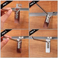 Hook Dinding Slat Logam Baja Krom Berkualitas Tinggi Hanlix Grosir, Perak, Ringan, Tahan Lama, Mudah Dipasang, Kawat 5.7mm