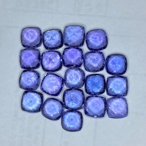 Pierre précieuse naturelle Tanzanite en vrac, taille coussin 6mm, facettée, couleur bleue, calibrée, traitée thermiquement pour la fabrication de bijoux - Prix de gros - Product Image 2