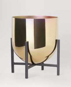 Juego de Macetas Decorativas con Soportes de Flores de Latón Chapado en Oro y Macetas Circulares para Uso en Interiores - Product Image 5