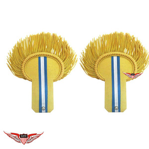 Epaulettes de Uniforme con Flecos de Hilo Dorado, Azul y Blanco, Epaulettes con Borlas - Product Image 1