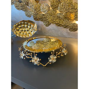 Support à gâteau rond en laiton finition antique, élégant plateau de service couleur or pour fêtes, mariages et fournitures de traiteur - Product Image 6