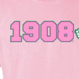 T-shirt rose AKA Ivy Sorority 1908 à manches courtes, vêtements décontractés de style universitaire grec pour femmes - Product Image 3