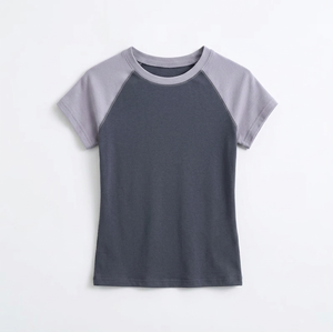 Camiseta de Mujer de Última Moda, Diseño Nuevo, Precio Bajo, Patrón Sólido, Alta Calidad, Manga Corta, Antiarrugas, Servicio OEM - Product Image 2