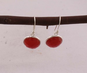 Boucles d'oreilles pendantes en onyx rouge naturel, argent sterling 925 massif, faites à la main, style vintage de luxe, pour mariage, anniversaire, cadeau, fête - Product Image 5