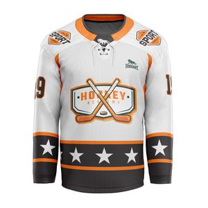 Maillot de hockey sur glace en gros pour hommes, maillot de hockey sublimé en twill avec épaules en maille dimple - Product Image 1