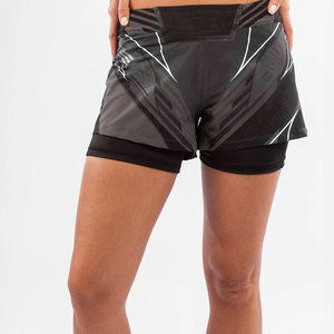 Shorts de sport pour homme à taille haute, imprimé géométrique, séchage rapide, avec empiècements et taille élastique - Product Image 1