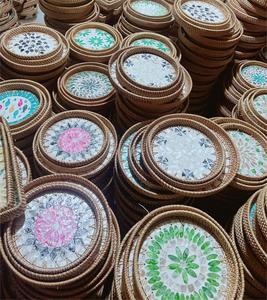 ถาดเสิร์ฟหวายธรรมชาติฝังมุก งานแฮนด์เมด สำหรับโรงแรม ขายส่ง - Product Image 5