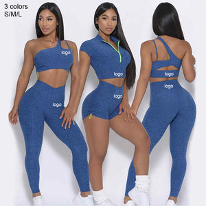 Conjunto de Ropa Deportiva de Pilates para Mujer, 2 Piezas, con Relleno en el Pecho, Colores en Contraste, Transpirable, Personalizable, para Gimnasio y Yoga, con Cierre - Product Image 4