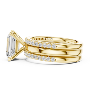 Anillo de Oro Sólido de 14K con Diamante Cultivado en Laboratorio de Corte Esmeralda de 3 CT DE VS1, Anillos de Compromiso, Boda y Aniversario Aries Jewel - Product Image 2