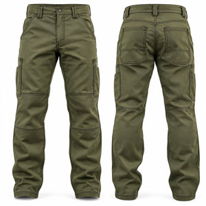 Pantalones de Trabajo Cargo Verde Oliva para Hombre, de Algodón, con Múltiples Bolsillos, Cómodos, Uniformes, de Alto Rendimiento, Resistentes al Fuego, para Soldadura - Product Image 1