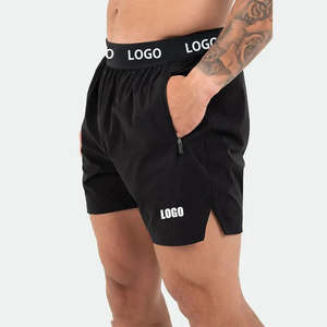 Shorts de sport pour hommes grande taille, vierges, personnalisables avec logo, entrejambe de 5 pouces, fente latérale, double couche - Product Image 2