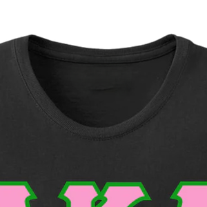 T-shirt brodé avec 3 lettres grecques AKA, en coton noir, col rond, manches courtes, doux, respirant, décontracté, unisexe, pour tous les jours - Product Image 2