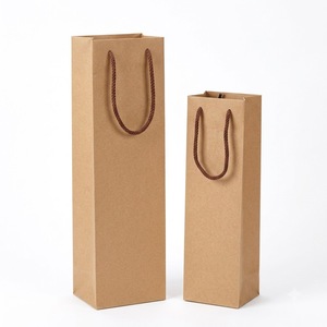 Sac cadeau pour vin rouge, best-seller au Vietnam, sac fourre-tout biodégradable, emballage en papier kraft personnalisé pour bouteille de vin - Product Image 2