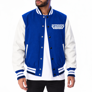 Veste universitaire pour homme à col montant avec logo personnalisé, en laine/cuir, couleurs et tailles personnalisées, vente en gros de vestes Letterman - Product Image 1