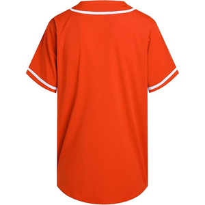 Maillot de baseball orange unisexe à manches courtes, boutonné sur le devant, couleur unie, respirant, en polyester, vêtements de sport, taille adulte - Product Image 2