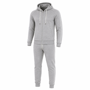 Conjunto Deportivo de Felpa de Algodón al por Mayor para Hombre, Sudadera con Cremallera Completa y Pantalones Jogger, Ropa Deportiva Casual de Dos Piezas con Logotipo Personalizado - Product Image 1