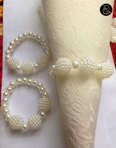Handcrafted <b>Red</b> Color Beaded Napkin Ring With Golden Accents for Decore Table On Special Events - Product Image 4