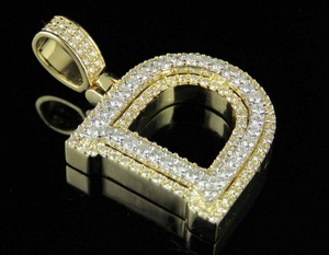 Trendy Hip Hop Custom Iced <b>Initial</b> Alphabet Letter <b>Pendant</b> 925 <b>Silver</b> Gold Plated Lab Grown Diamond Necklace Fine Jewelry Gift - Product Image 6