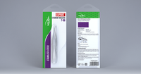 Pince à épiler NGHIA Superlative T-06 en acier inoxydable plaqué gris, longueur 95,5 mm, pour manucure et pédicure, marque d'exportation