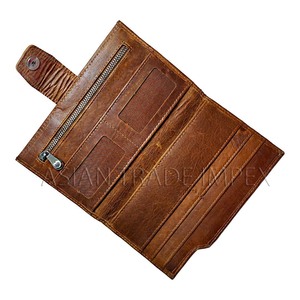 Portefeuille en cuir véritable durable pour homme, design classique vintage, cuir de haute qualité, portefeuille long, plusieurs emplacements pour cartes, logo personnalisé, vente en gros - Product Image 1