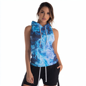 Camiseta Deportiva sin Mangas con Capucha para Mujer, Sublimada, de Alta Calidad, para Gimnasio y Fitness - Product Image 4