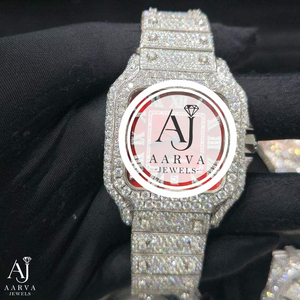 Reloj Mecánico de Cristal para Hombre AARVA JEWELS, Esfera Plateada, Brazalete de Acero Inoxidable, Caja Redonda, Estilo Joyería, Regalo - Product Image 4