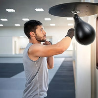 Équipement d'entraînement de boxe professionnel avec ballon de vitesse en cuir PU, hauteur réglable, durable, personnalisable, portable, respectueux de l'environnement SI-SBB