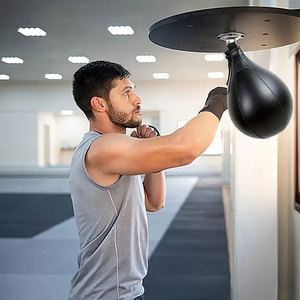 Équipement d'entraînement de boxe professionnel avec ballon de vitesse en cuir PU, hauteur réglable, durable, personnalisable SI-SBB - Product Image 4