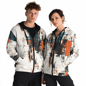 Sweat à capuche sublimé unisexe pour homme et femme, style streetwear hiver, avec fermeture éclair, nouvelle mode - Product Image 2