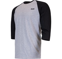 T-shirts personnalisés en coton éponge français à manches raglan de haute qualité pour hommes T-shirt raglan à panneau à manches 3/4 coupe ajustée pour hommes