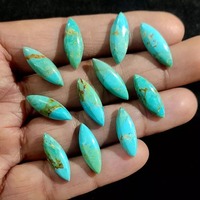 Pierres précieuses naturelles de qualité supérieure AAA+ en turquoise bleue de Muhave, taille marquise, personnalisées, pour la fabrication de bijoux