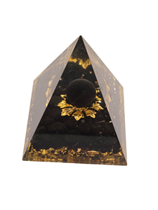 Crystal <b>Pyramid</b> for Positive Energy, Copper Layer Black Tourmaline Flower <b>Pyramid</b> with Sphere Buy at Amayra Crystals Exports - Product Image 4